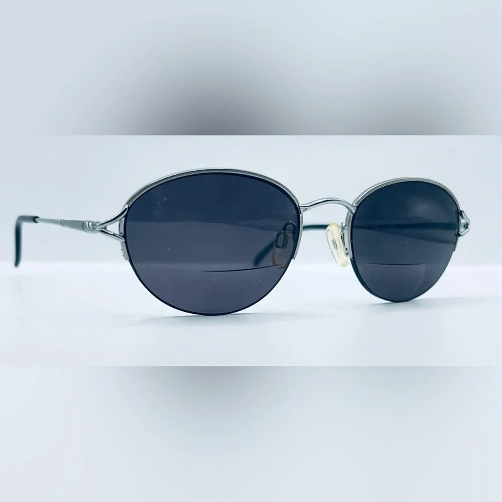 Liza Silver Oval Half-Rim Sunglasses Frames Only